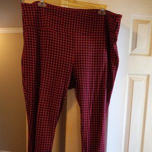 Westbound 2XL pull on pants in red/black print